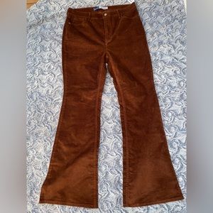 Old Navy Higher High-Rise Flare Womens Pants Brown Corduroy Size 16